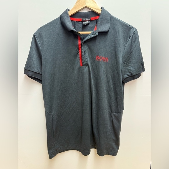 Boss Other - Boss Charcoal and Scarlet Slim Fit Shirt